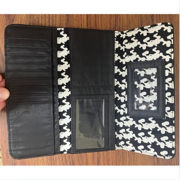 Vera Bradley Black Quilted Hidden Mickey Disney Trifold Wallet Disneyland - Picture 2 of 7